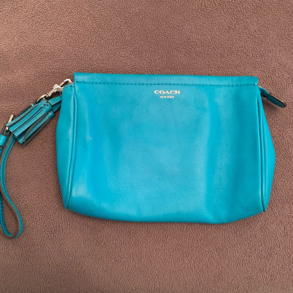 New Coach large turquoise wristlet! Make an offer!